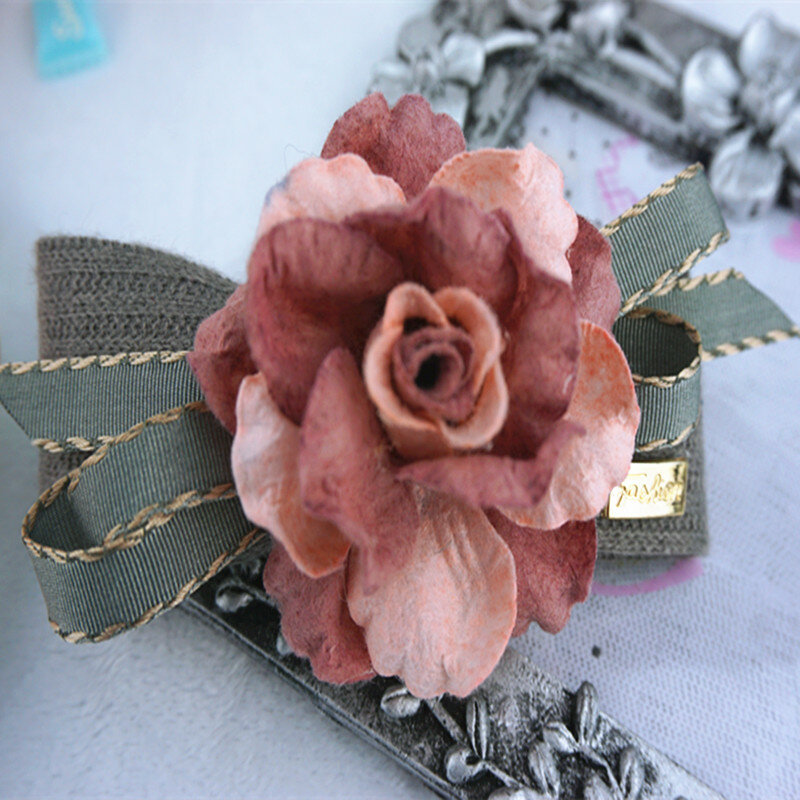 Épingle à cheveux à fleurs roses en métal, pince papillon violette classique