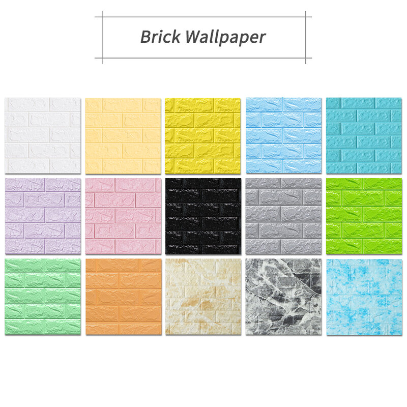 3D Wall Paper Brick stone pattern Self-Adhesive Waterproof 3D Wall paper 70*77cm For Bedroom Kids Room Living Room 3D Wallpaper