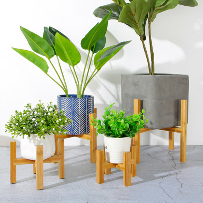 木製の植木鉢ホルダー,屋内と屋外,自立型,モダンな花のサポート,庭やパティオの装飾