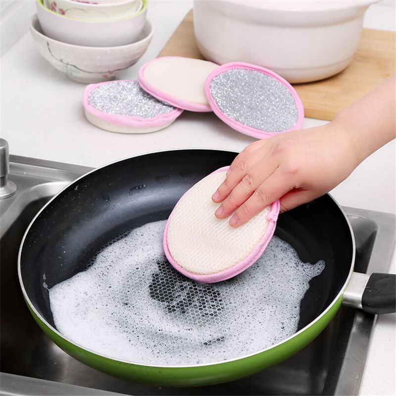 3/5/10 pçs lados dobro esponja de limpeza pan pot prato limpo esponja ferramentas limpeza doméstica escovas lavar louça