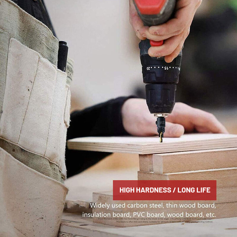 Juego de brocas para avellanar madera Torque máximo 5 piezas Brocas HSS cónicas de profundidad ajustable para carpintería con llave hexagonal asegurada