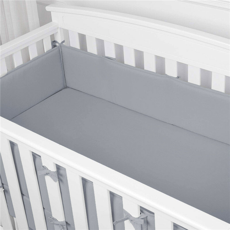 4 Buah/Set Bumper Bantal Bumper Bayi Warna Solid untuk Bayi Bebe Crib Pelindung Bumper Tempat Tidur Dekorasi Kamar Anak-anak Aksesori Tempat Tidur