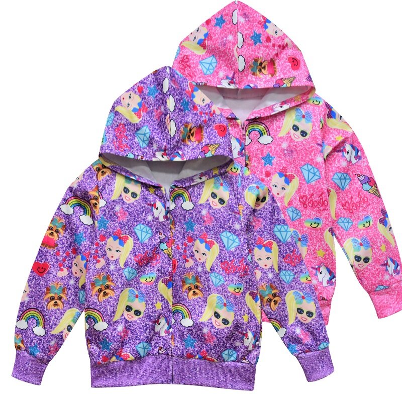 3-8 y jojo siwa jaqueta para meninas casacos outono bebê meninas roupas outerwear dos desenhos animados cosplay bonito moda crianças presentes de aniversário