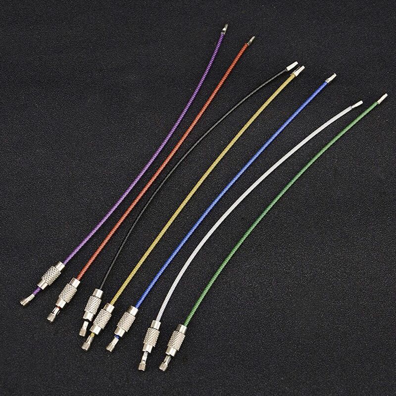10 sztuk kolorowe EDC brelok karabińczyk ze stali nierdzewnej brelok narzędzia zewnętrzne drut breloki kabel liny blokada śrubowa breloczek