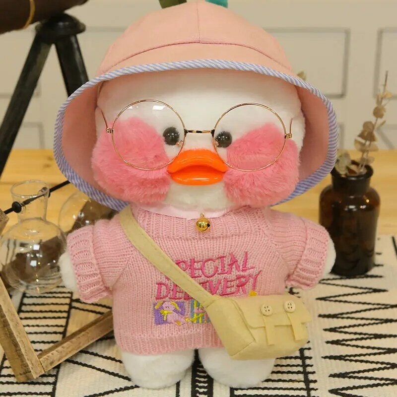 30 cm Pink Lalafanfan Kawaii Cafe Mimi Juguete de peluche de Pato Amarillo Muñe 