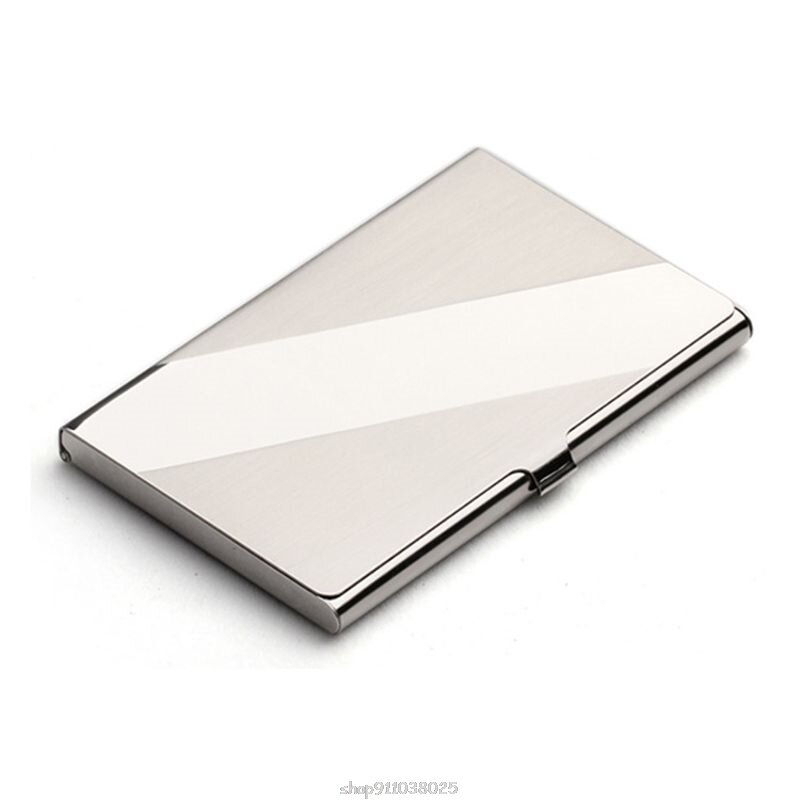 Карманный Нержавеющая сталь и металлические фиксирующие Бизнес держатель для карт чехол ID кредитных карт бумажник серебро Ja11 21 челнока