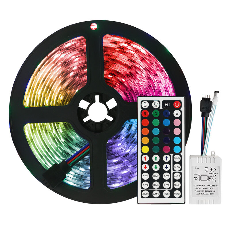 Tira de luces Led RGB SMD5050, iluminación de fondo de escritorio de TV SMD2835, CC de 12V, cinta Flexible para habitación, decoración del hogar