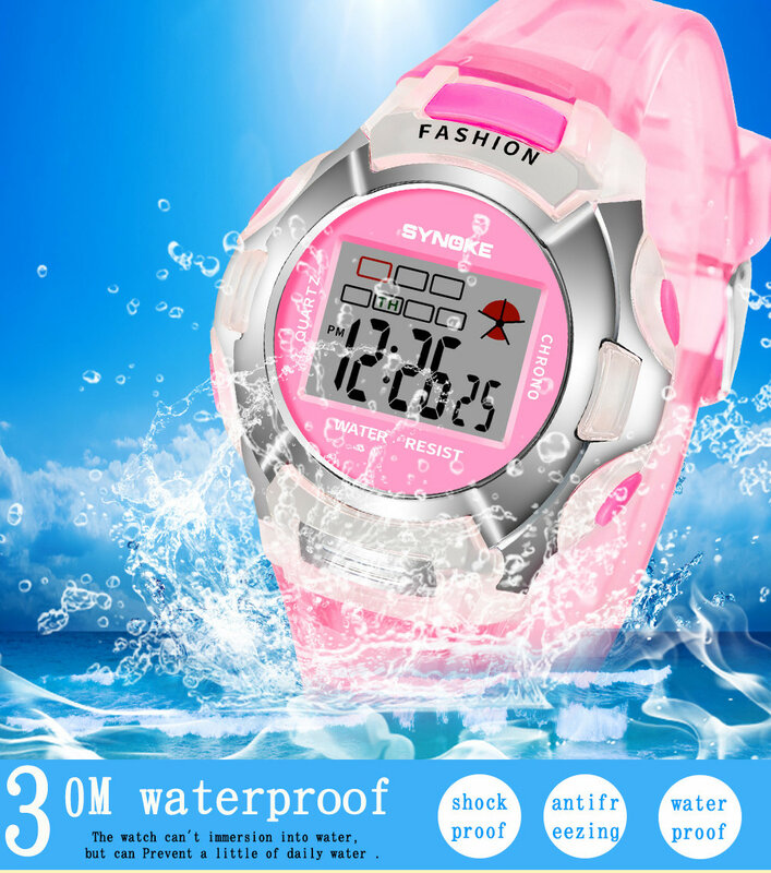 SYNOKE-Reloj deportivo Digital LED para niños y niñas, pulsera con alarma y fecha, regalo, XQ