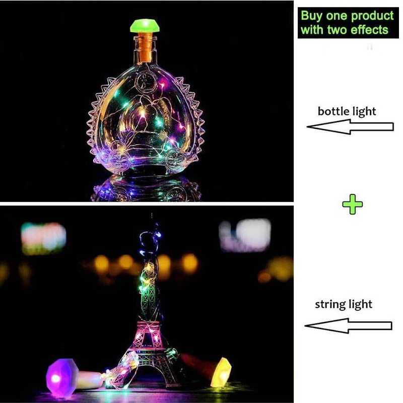 3/1 Buah Lampu LED Warna-warni Lampu Liburan Lampu Peri Surya Lampu LED Tahan Air Botol Anggur Surya Dekorasi Pernikahan Natal