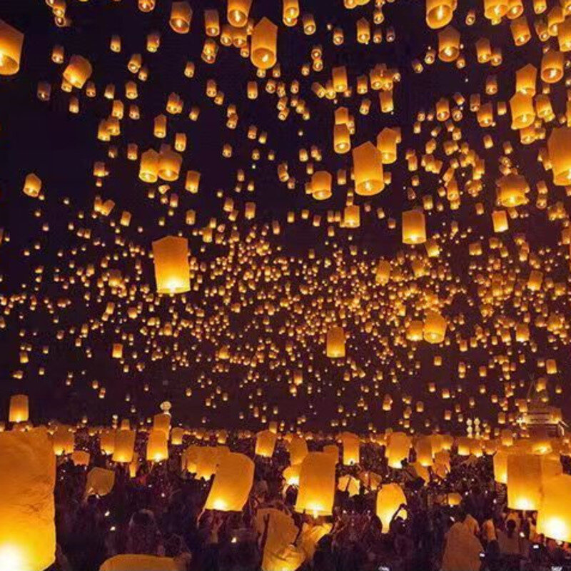 Giấy Trung Quốc Muốn Lồng Đèn Đám Cưới Sinh Nhật Ngoài Trời Trang Trí Tiệc Ngày Lễ Tặng Bay Đèn Nến Giá Rẻ Bút Không Khí Khổng Minh Lồng Đèn