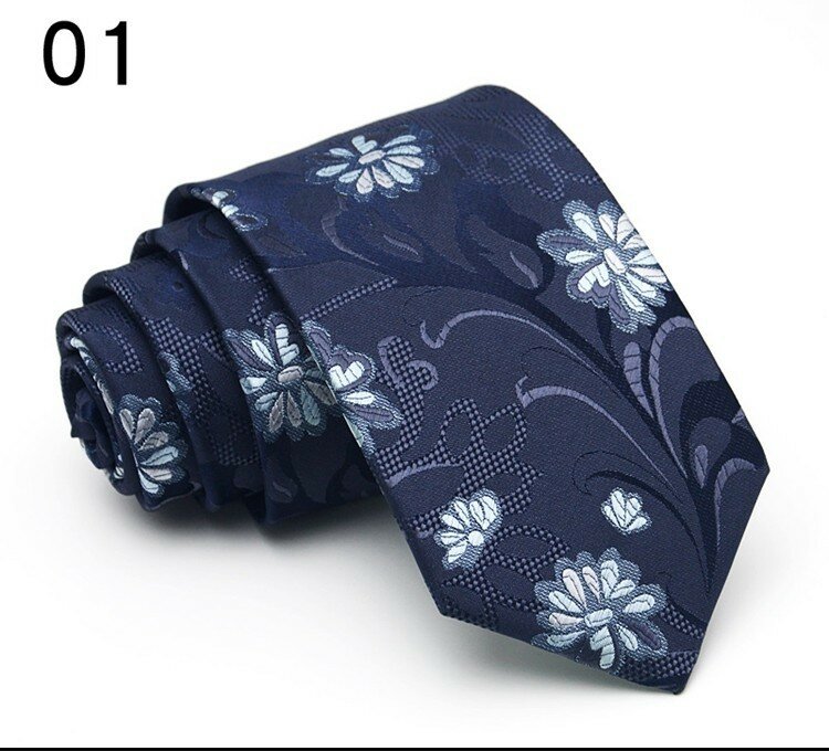 Corbata de poliéster con estampado Floral para hombre, corbatas de boda ajustadas, corbatas de lazo a la moda