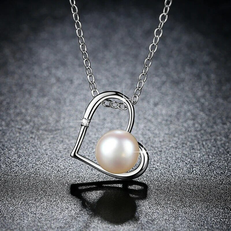 SODROV de plata esterlina collar con forma de corazón de las mujeres collar de plata 925 colgante de collar para las mujeres