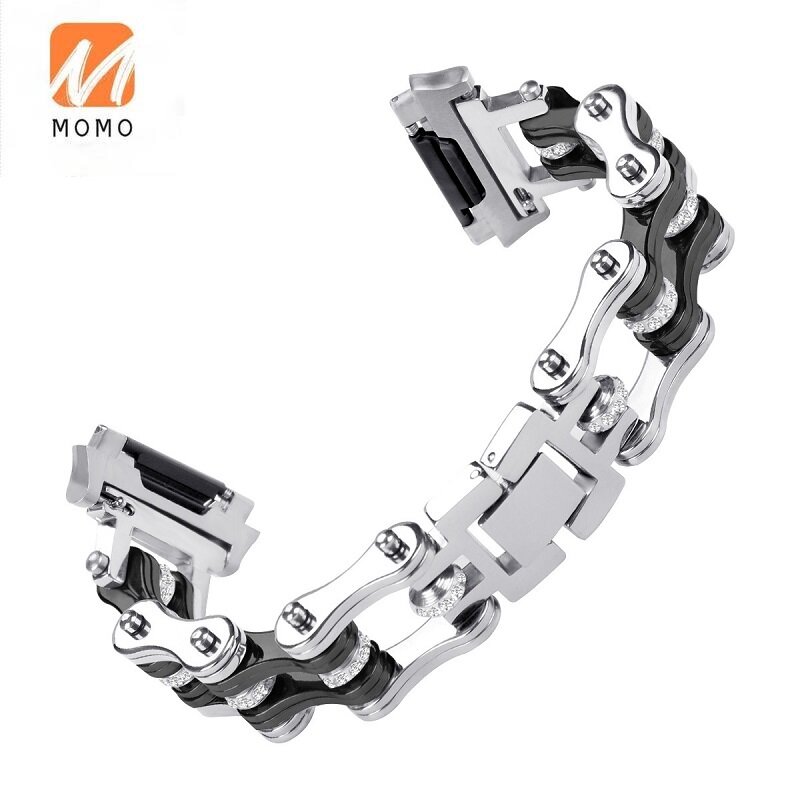 New Cool Locomotive Metal Chain 316L Stainless Steel Watch Accessories Wrist Strap