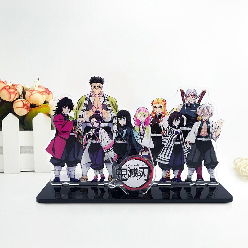 Igure Model akrylowy stojak na Anime Demon Slayer Hashira Giyuu Muichirou Shinob Kimetsu nie Yaiba FPlate uchwyt ozdobny prezenty
