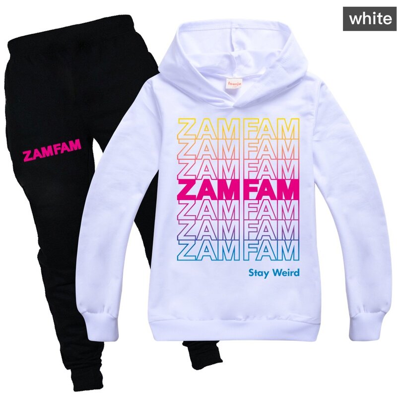 Zamfam – sweat-Shirt à capuche et pantalon pour garçon et fille, ensemble décontracté, à la mode, vêtements d'automne, pour noël, 2021
