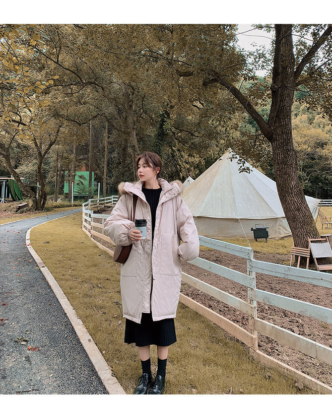 Женский пуховик с хлопковой подкладкой, свободный пуховик средней и длины в Корейском стиле, зима 2021