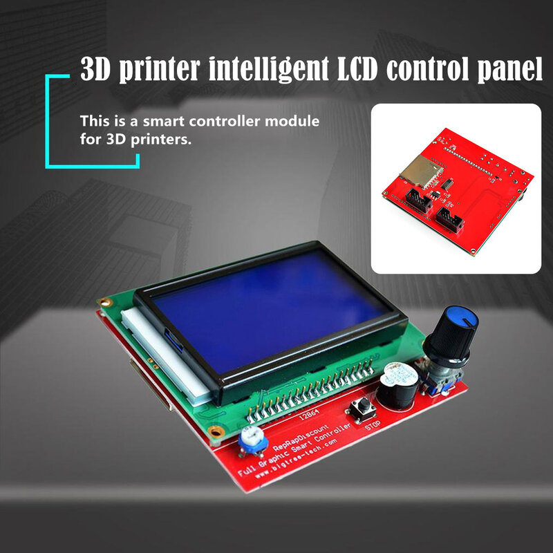 Printer 3D Panel Kontrol LCD Pintar Bagian Printer 3D Layar LCD 12864 untuk Kontroler Printer 3d Pengontrol Cetak Digital