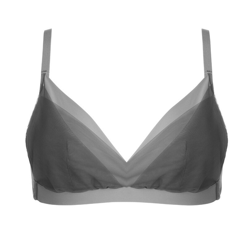 Sutiãs para mulher sem costura lingerie ultra fina sutiã push up confortável lingerie feminina transparente sutiã de renda