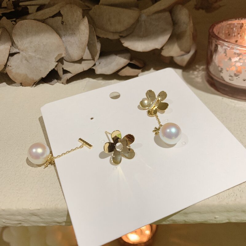 [LACC Will Be Put on Shelves at 10 Am on February 19, Discount for off] Dongdaemun, South Korea Flower Pearl Earrings