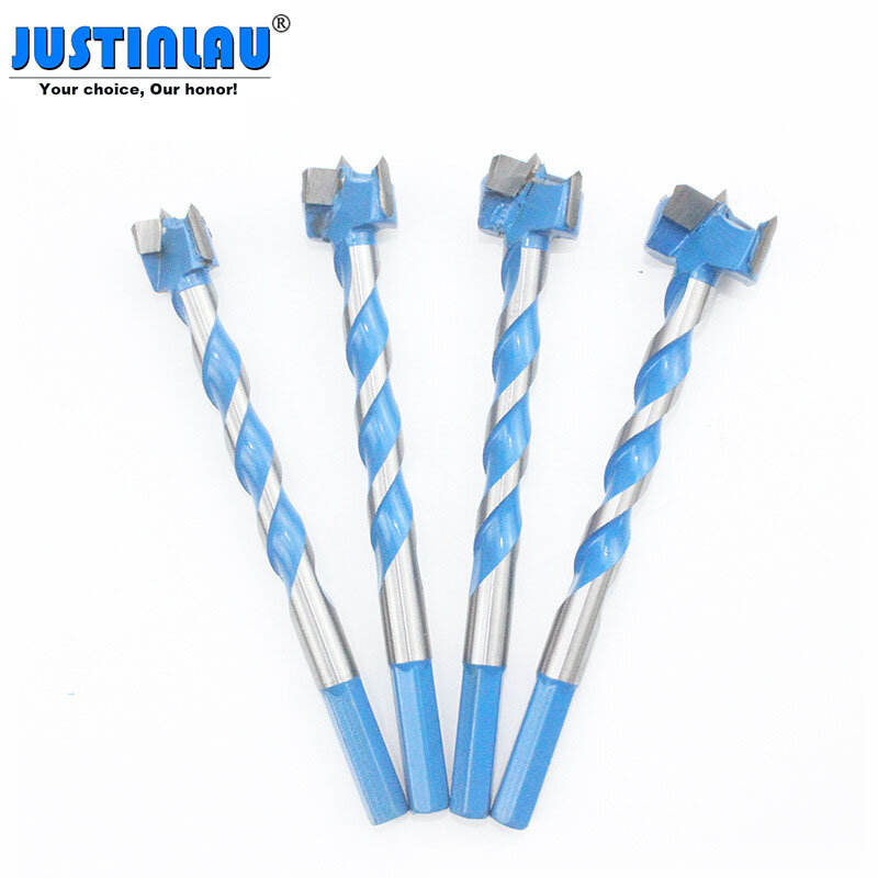 JUSTINLAU Hex Shank Forstner Drill Bits Wood Drill Hole Saw Cutter Spiral Reaming Self Centering Electric Rotary 16-25Mm
