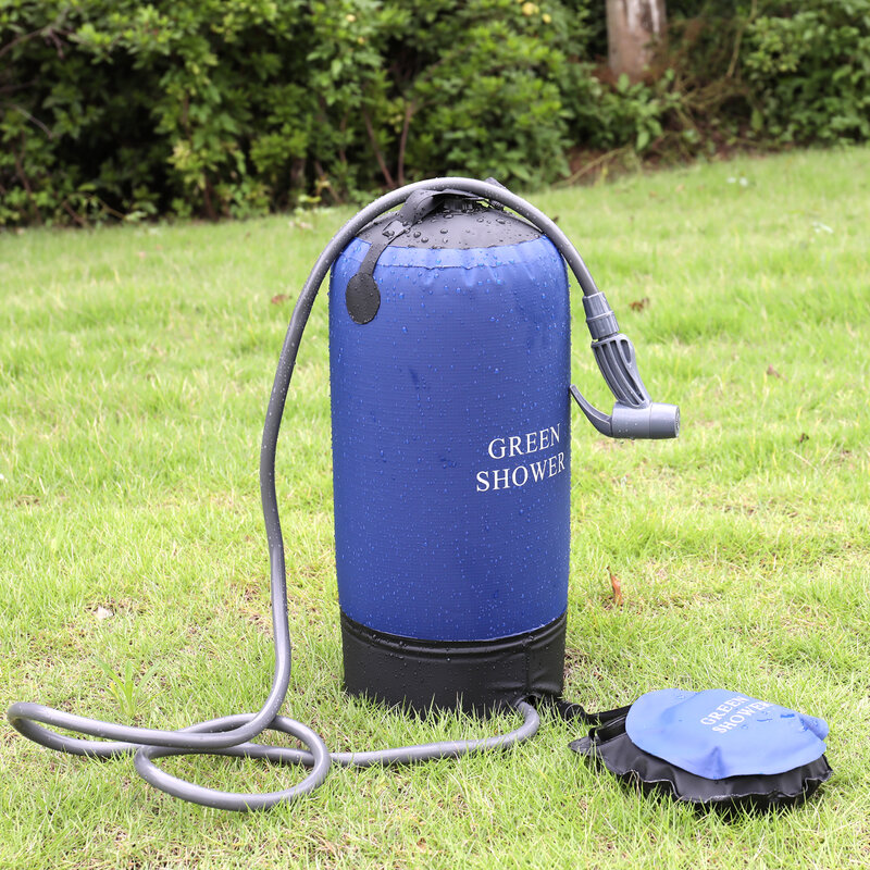 PVC Druck Dusche Tasche mit Fuß Pumpe Leichte Aufblasbare Dusche Druck Dusche Wasser Tasche Für Freien Camping Bade