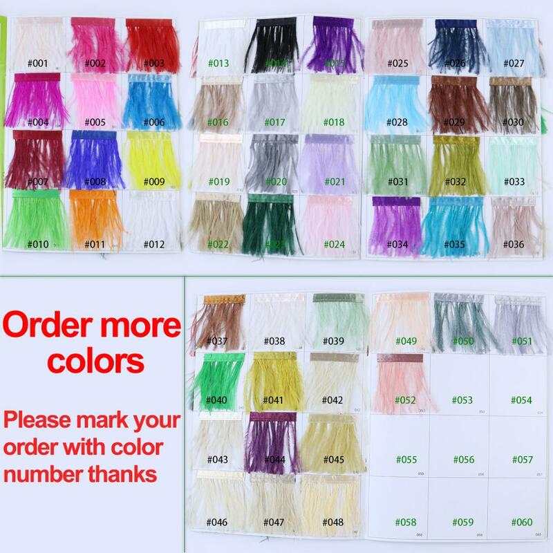 1Meter Fluffy Ostrich Feathers Trimming Ribbon 8-10cm Natural Plume for Wedding Clothing Dress Decoration Sewing Crafts