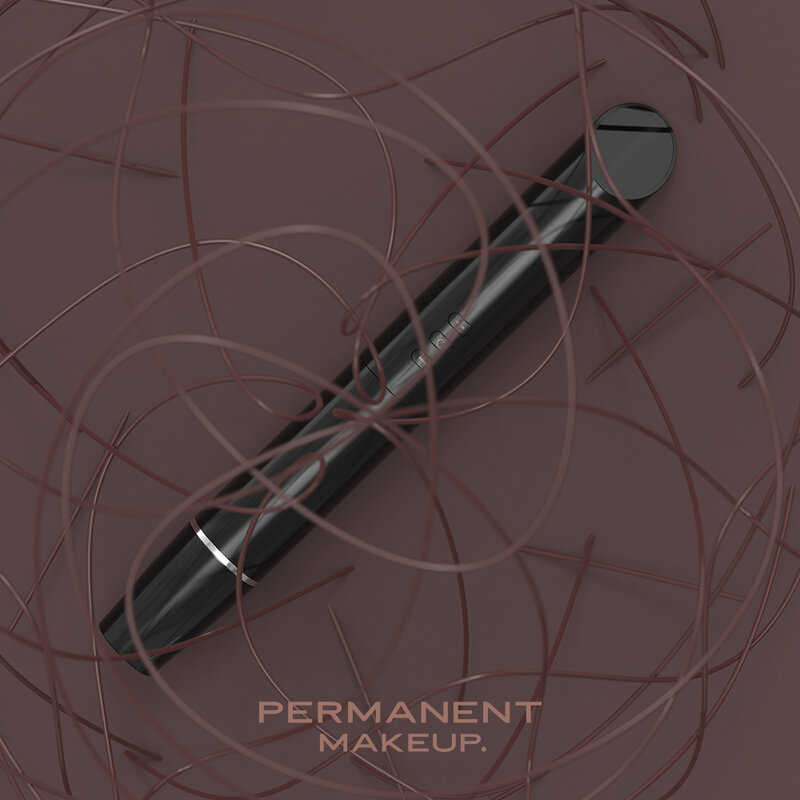 Rhein-caneta para tatuagem permanente, sem fio, fonte de cartucho com agulha, cor preta e vermelha, máquina de tatuagem
