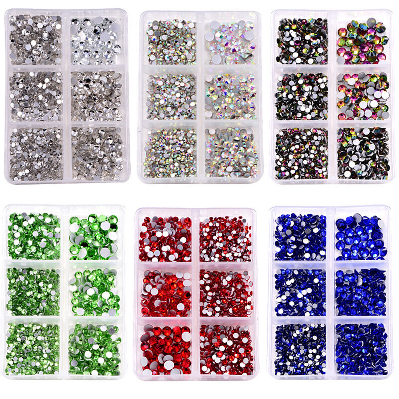 Navolution-diamantes de imitación 3D para uñas, adornos de Cristal AB para manicura, Gema de diamante 3D, purpurina, belleza, novedad