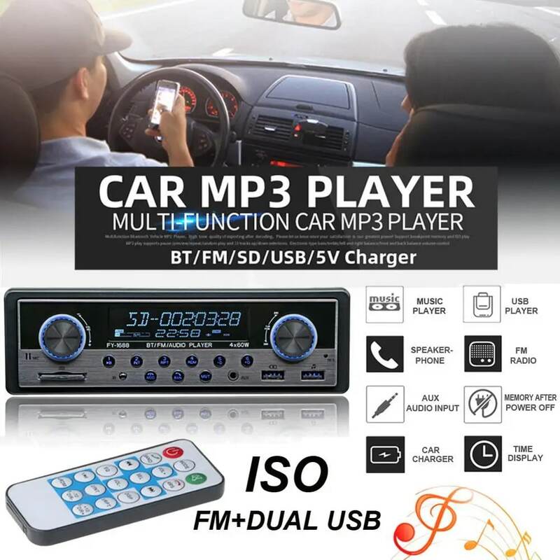 Автомобильное радио Aux Bluetooth FM стерео аудио MP3 USB радио для автоэлектроники 1 din Автомобильный мультимедийный плеер, с дистанционным управлен...
