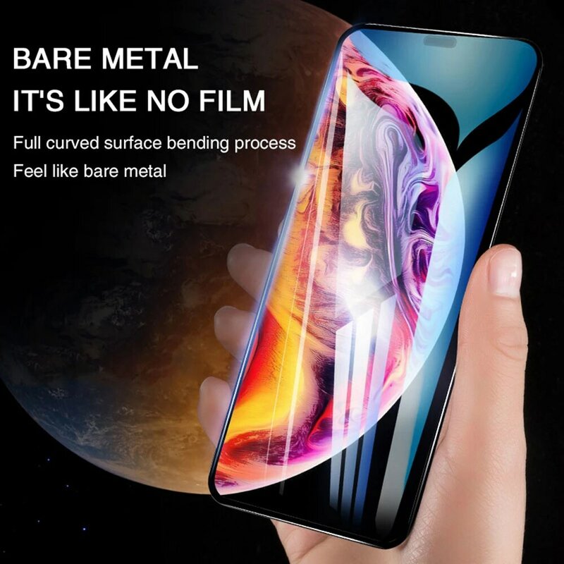 Protector de pantalla de cristal 9D para iPhone, película protectora de pantalla para iphone 13 12 11 Pro Max X XS XR 7 8 6 6S Plus SE