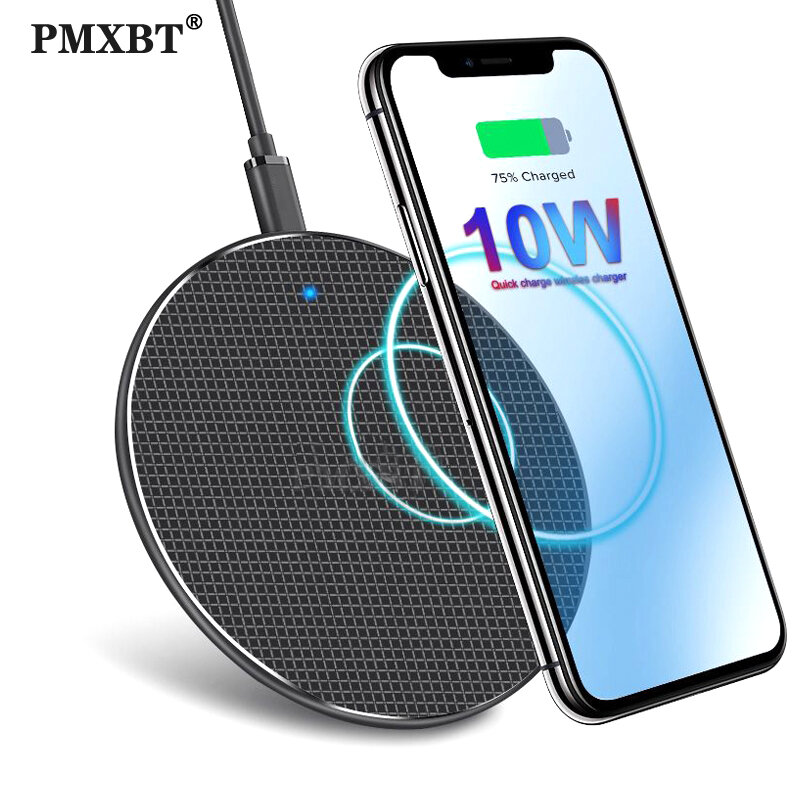 Qi Wireless Charger 10W Power Quick Charging For Samsung S8 S9 10 Wireless Fast Charger Pad For iPhone 11 Pro X XS Max XR 8 Plus