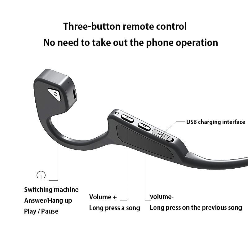G18 Draadloze Bluetooth 5.0 Beengeleiding Oortelefoon Outdoor Sport Waterdichte Lange Standby-tijd Hoofdtelefoon Met Microfoon