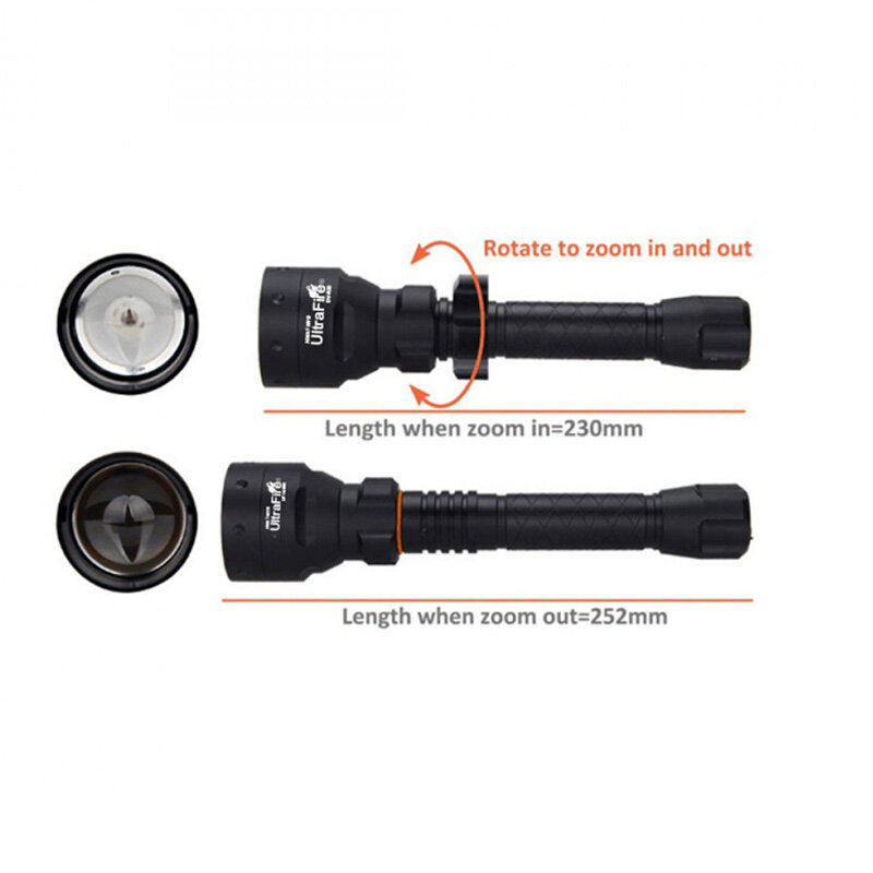 Ultrafire Ir Nachtzicht Zaklamp 10W 850/940nm Led Zoomable Luz Infrarood Straling Tactische Zaklamp Remote Hunting Torch