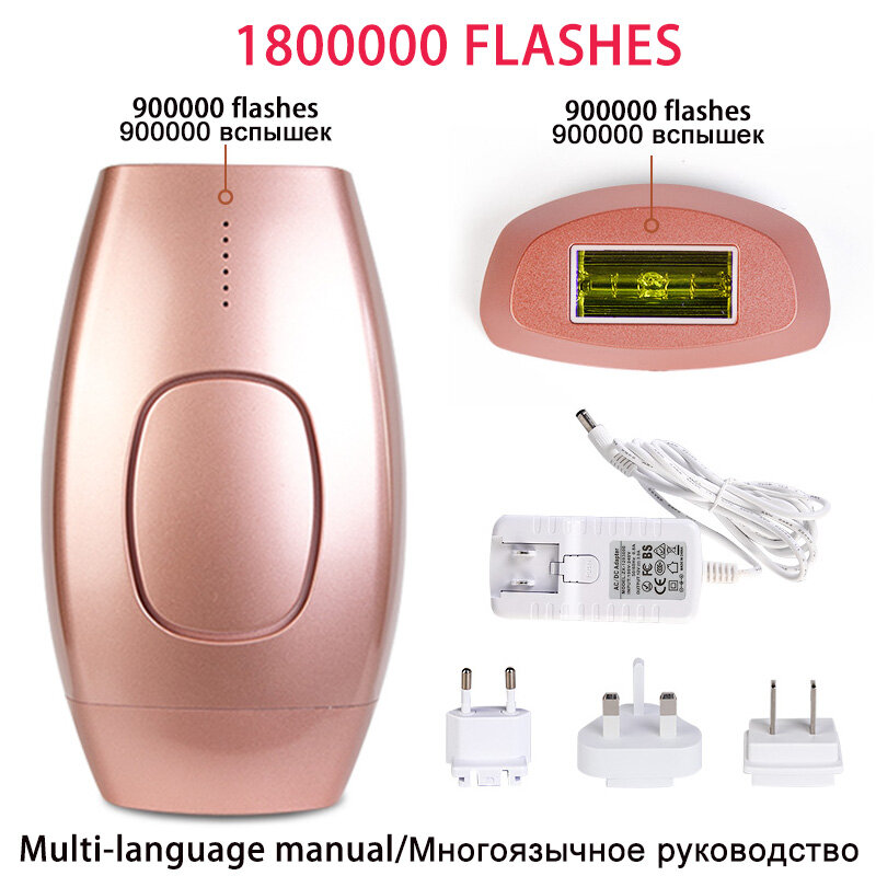 1800000 Flash Permanent IPL Epilator Hair Removal depiladora facial Laser photoepilator Painless Hair Remover Multilingual manua