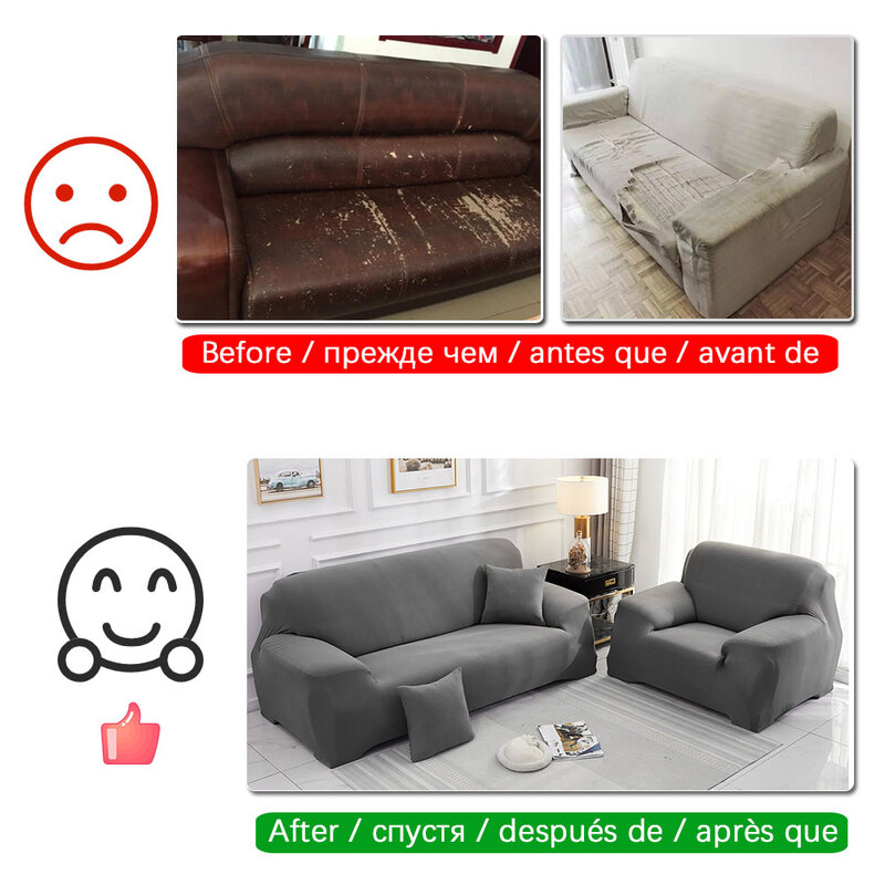 Capa elástica para sofá, espreguiçadeira, 1/2/3/4 lugares, sofá, capa para sala de estar, forma de l, protetor de poltrona