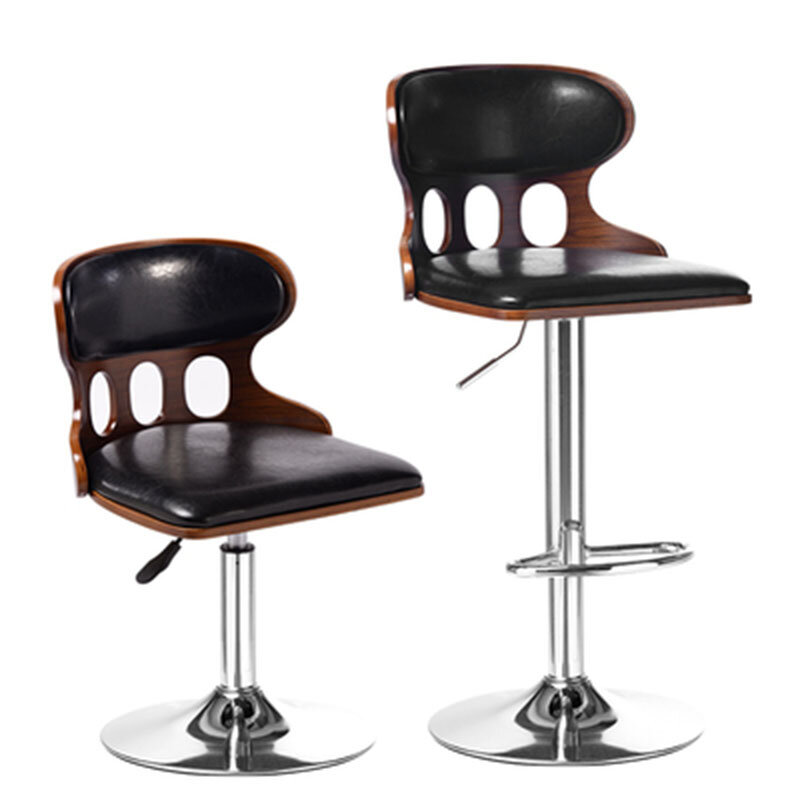 Silla de Bar europea moderna simple silla alta levanta el pie Silla de bar de madera maciza silla giratoria de bar casa café tienda de té de la leche