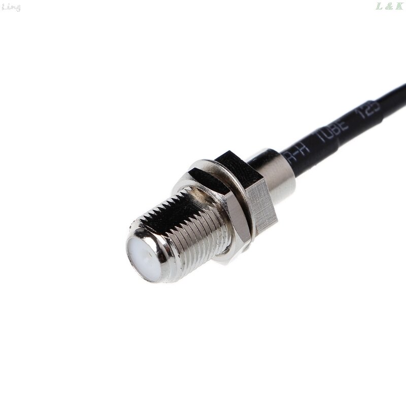 Conector de ángulo recto F hembra a CRC9, Cable flexible RG174, adaptador de 15cm y 6"