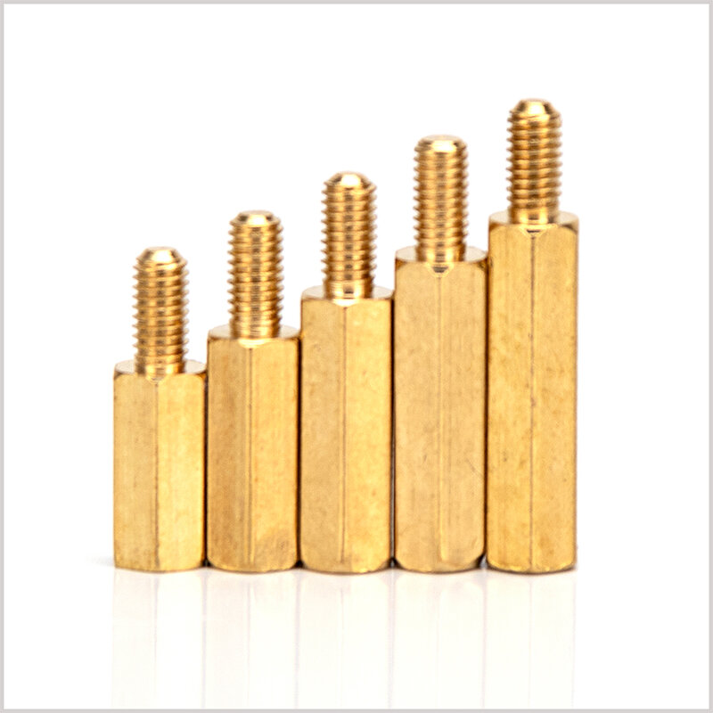 M2.5 Brass Hex Nylon Standoff Spacer Male to Female Column Flat Head Copper Spacing Screws Fasteners Length 4mm-40mm