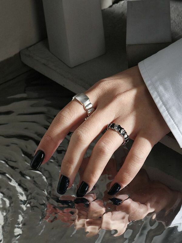 stile A-Z Pearlove anelli da donna in argento Sterling 925 con iniziale regolabile impilabili 