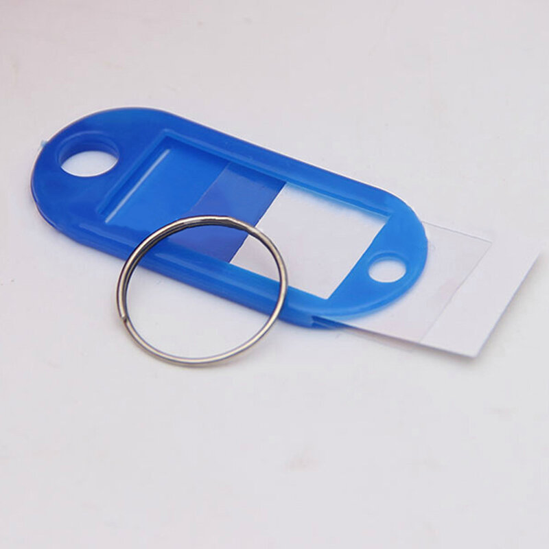 30 шт./компл. красочные пластиковые брелки для ключей языковые идентификационные бирки этикетки Именные Бирки с раздельным кольцом для ключ...