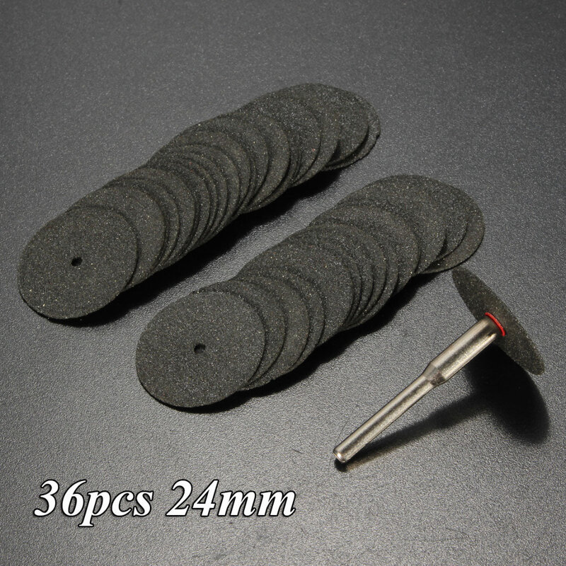 36 pçs/set 24mm Mini Discos de Corte de Diamante Roda Universal Broca Para Kit Cut Off Roda de Rotary Ferramenta De Jóias Cor Aleatória