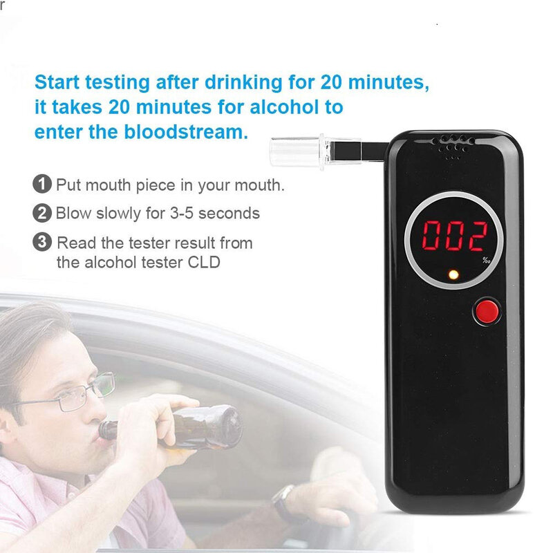Портативный цифровой ЖК-Алкотестер тестер алкоголя анализатор дыхания детектор дыхания Обнаружение алкоголя проверка алкоголя
