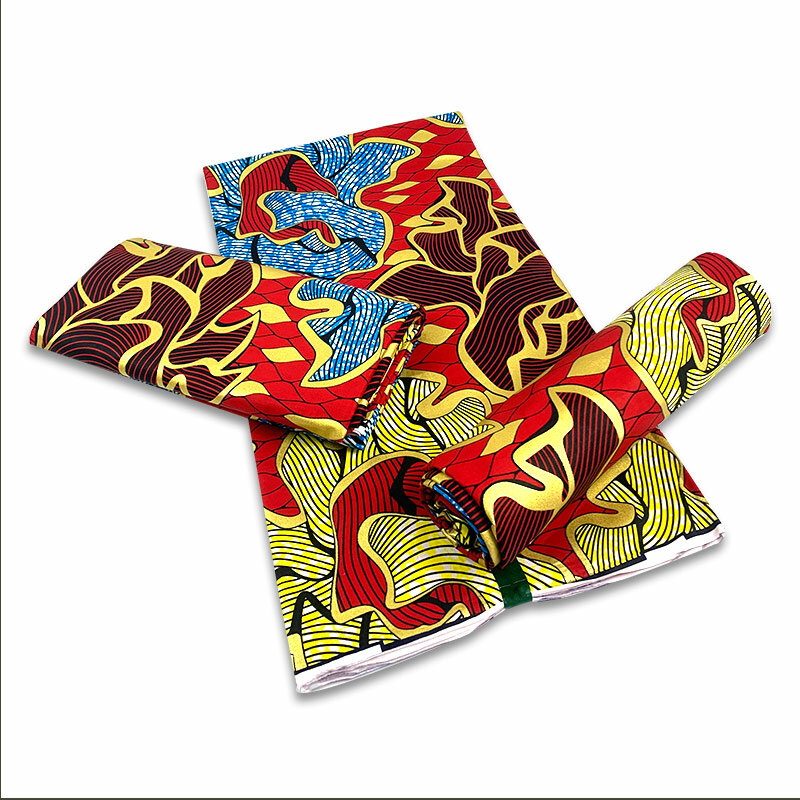 100% Katoen Echte Wax 6Yard Ankara Afrikaanse Tissus Wax Print Stof Afrikaanse Ankara Stof Voor Vrouwen Jurken