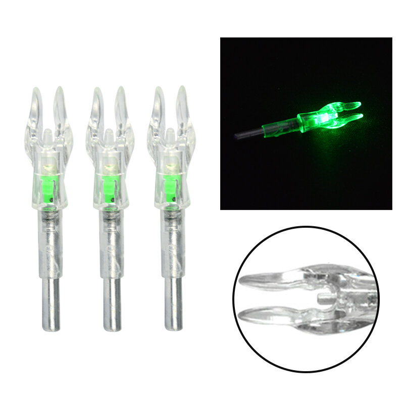 6pcs/set LED Luminous Arrow Nock For ID4.2mm Arrow Shaft Archery Automatically Lighted Hunting Shooting Accessories Lighted Tail