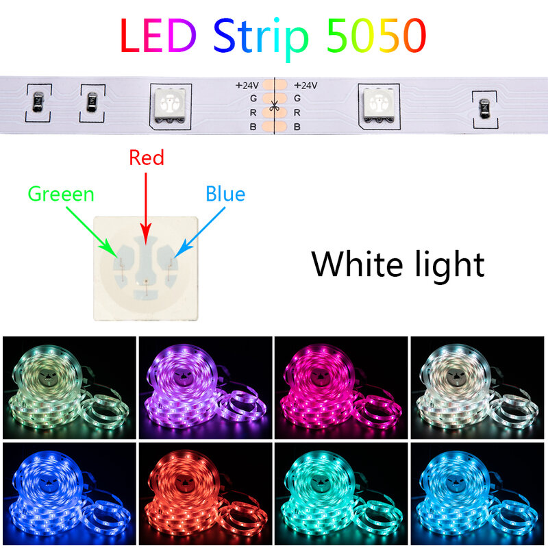 LED Strip Light WIFI RGB 5050 SMD Music Synchronized Color Changing Flexible Ribbon DIY TV Computer Bedroom Decorative Backlight