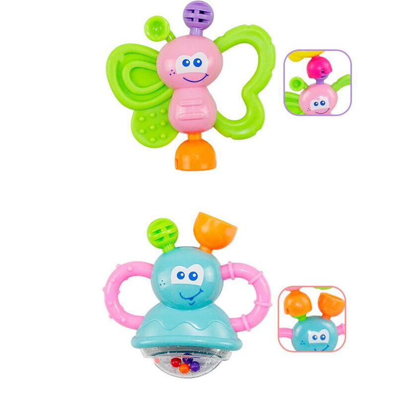 Kuulee Baby Toys Cartoon Infant Baby Shake Bell Rattles Newborn Toys Hand Toy Gifts for Children