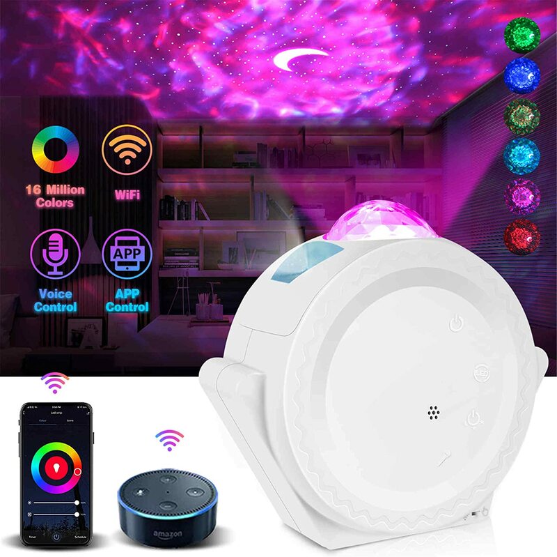 New Sky Projector 6 Colors Ocean Waving Light LED Cloud Night Lamp 360 Degree Rotation for Kids Children Gift