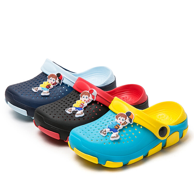 Crianças sandálias de verão para crianças tamancos sapatos de praia não-deslizamento buraco sapatos menino jardim dos desenhos animados sandálias para meninas sapatos coloridos eva