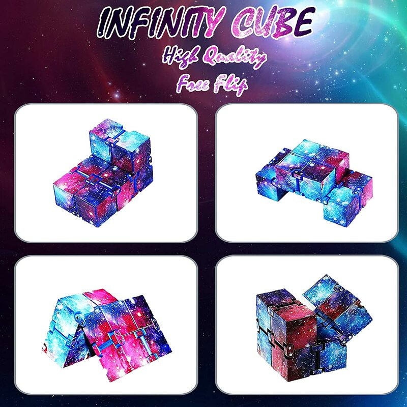 Unendlichkeit Cube Spielzeug 2Pack Starry Sky Zappeln Blöcke für Stress und Angst Relief Vorschule Entspannende Hand-HeldKilling Zeit