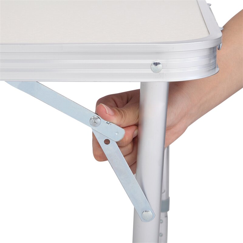 Table pliante blanche Portable et polyvalente, 120X60X70, 4Ft, adaptée aux réunions de famille et aux pique-niques